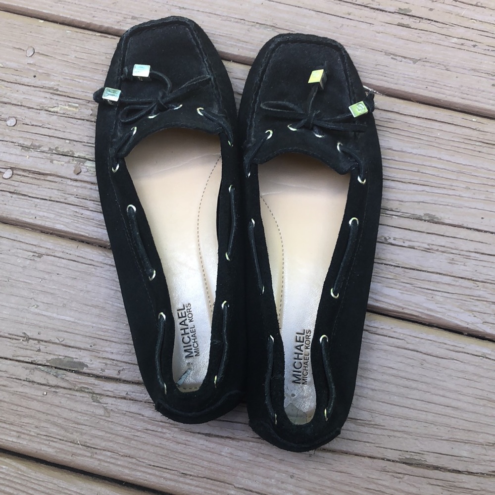 Micheal kors black suede loafers